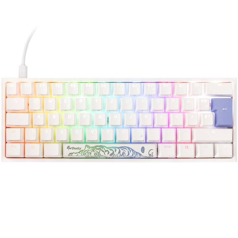 Ducky One 2 Pro Mini White Edition Gaming Tastatur, RGB LED - Kailh Brown