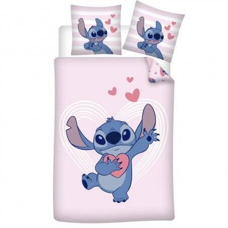 DISNEY - Stitch Love -Parure de lit 140x200cm - '100% Coton'