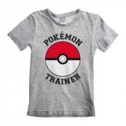 Nintendo - T-shirt Enfant Gris chiné Pokémon Entraîneur - 12-13 ans