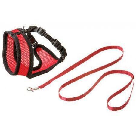 Karlie - Mesh Cat Harness With Leash Kitten S - Red/Black (770.1250)