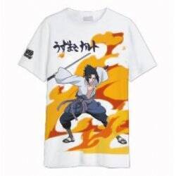 NARUTO SHIPPUDEN - Sasuke Uchiwa - T-Shirt Oversize Homme (XS)