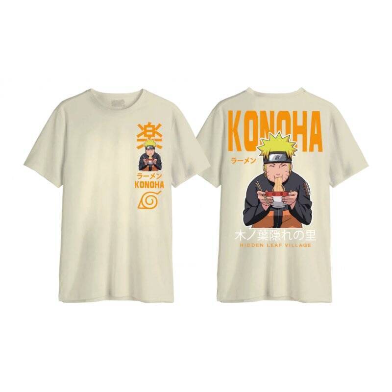 NARUTO SHIPPUDEN - Konoha Ramen - T-Shirt Oversize Homme (XS)