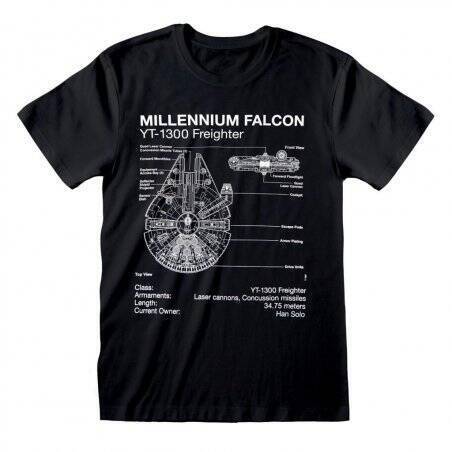 STAR WARS - T-Shirt - Millennium  Falcon Sketch (M)