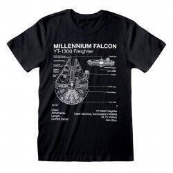 STAR WARS - T-Shirt - Millennium  Falcon Sketch (XL)