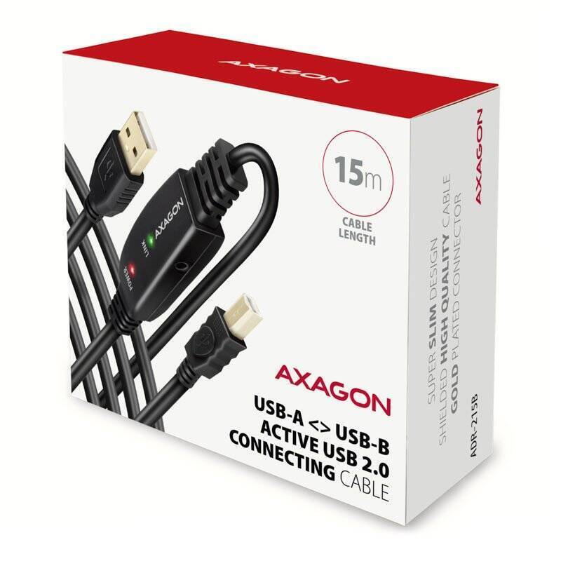 AXAGON ADR-215B aktives USB 2.0 Verbindungskabel, USB-A auf USB-B - 15m