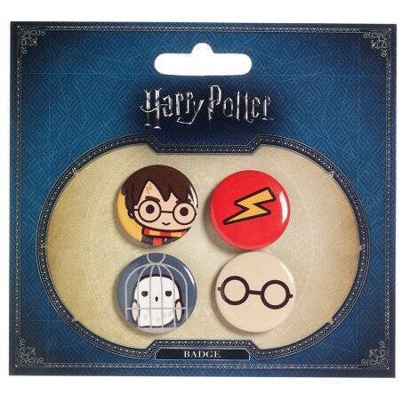 Harry Potter pack 4 badges Cutie Harry Potter & Hedwig