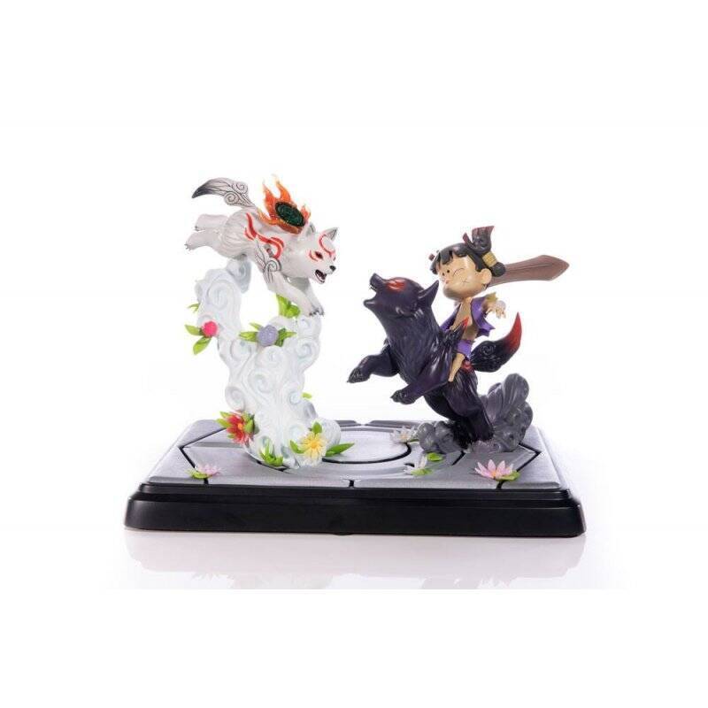 Okamiden statuette Chibiterasu vs. Dark Chibiterasu & Possessed Kuni 33 cm