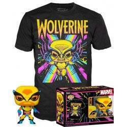 Marvel X-Men POP! & Tee set figurine et T-Shirt Wolverine (Blacklight) (S)