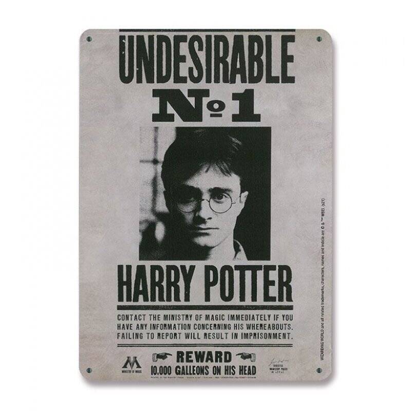 Harry Potter panneau métal Undesirable No. 1 15 x 21 cm