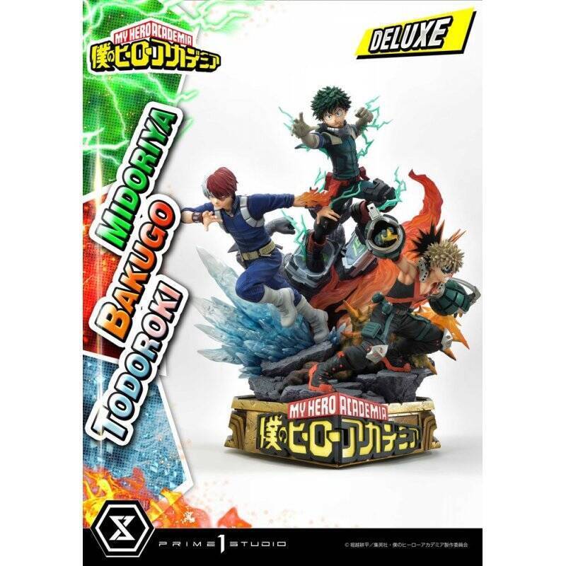 My Hero Academia statuette Midoriya, Bakugo & Todoroki Deluxe Bonus Version 69 cm