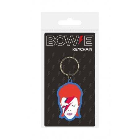 David Bowie porte-clés caoutchouc Aladdin Sane 6 cm