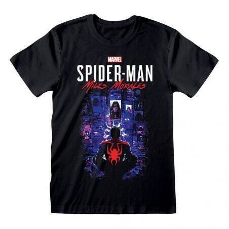 Spider-Man Miles Morales Video Game T-Shirt City Overwatch (XL)