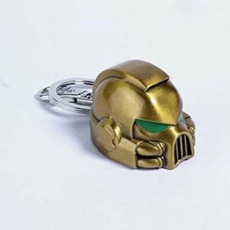 Warhammer 40K porte-clés métal Space Marine MKVII Helmet Gold