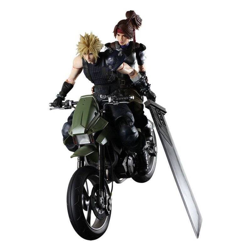 Final Fantasy VII Remake Play Arts Kai figurines et véhicule Jessie, Cloud & Bike