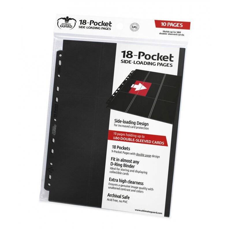 Ultimate Guard 18-Pocket Pages Side-Loading Noir (10)
