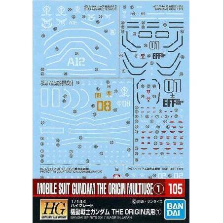 GUNDAM - GUNDAM DECAL 105 - Mobile Suit Gundam The Origin Multiuse 1