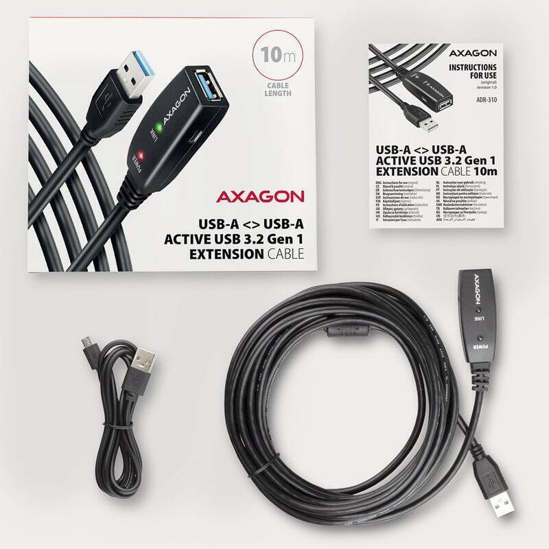AXAGON ADR-310 USB 3.2 Gen 1 Verlängerungskabel, aktiv  - 10m
