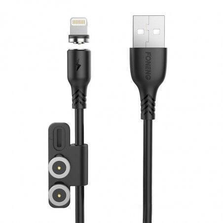 Cable USB with magnet Foneng X62 3w1 (black)