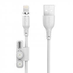 Cable USB with magnet Foneng X62 3w1 (white)