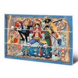 ONE PIECE - Straw Hat Pirates Map - Impression sur bois 20x29.5cm