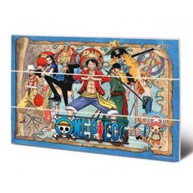 ONE PIECE - Straw Hat Pirates Map - Impression sur bois 20x29.5cm