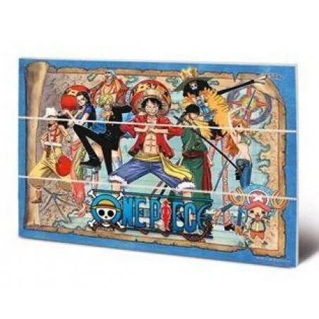 ONE PIECE - Straw Hat Pirates Map - Impression sur bois 20x29.5cm