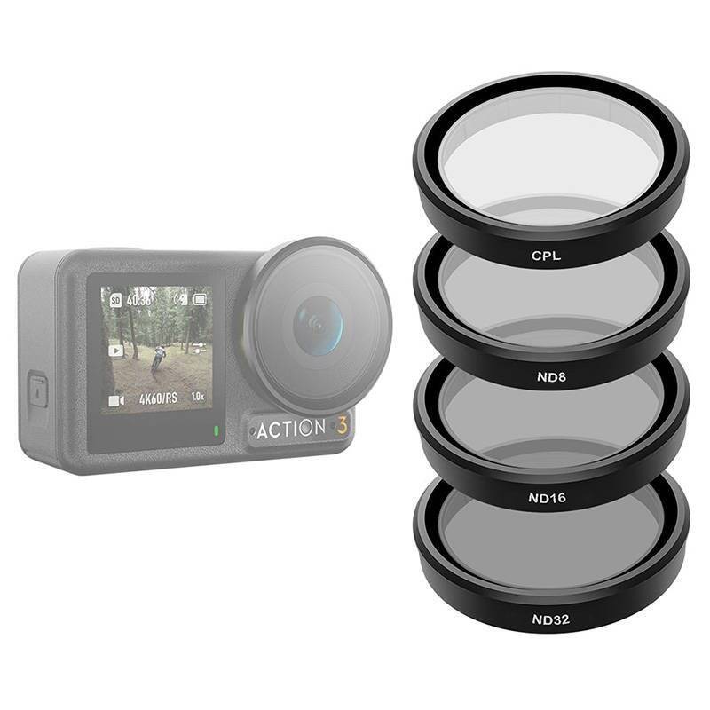 TELESIN Filter set CPL/ND8/ND16/ND32 for DJI Action 3