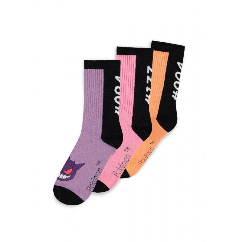 POKEMON - Trio Color - Pack de 3 Paires de Chaussettes Sport (T35-38)