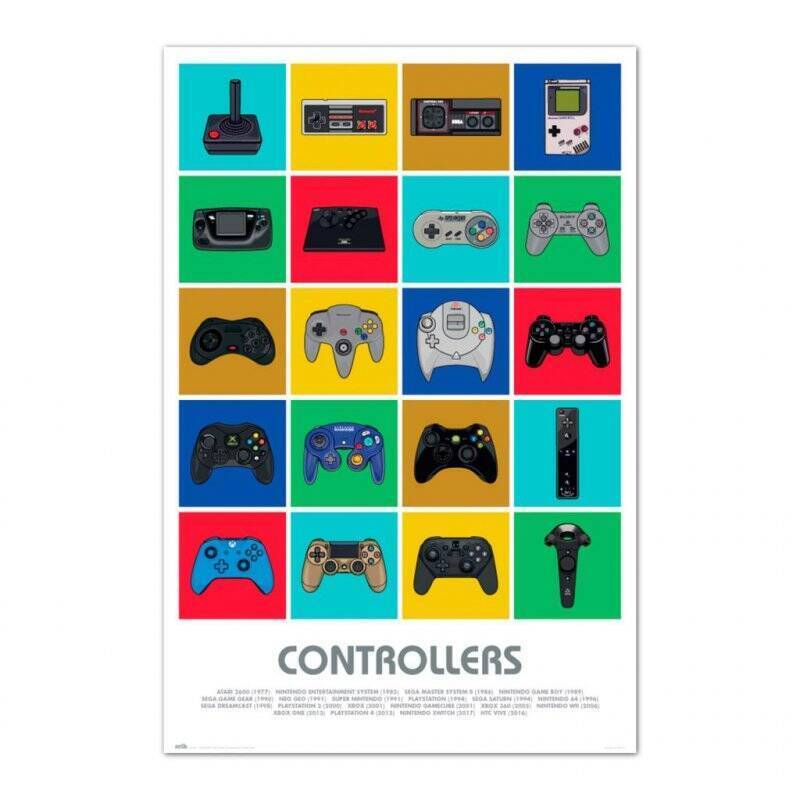 GAMERS - Manettes - Poster 61x91cm