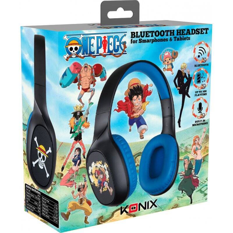 ONE PIECE - Casque Bluetooth - Bleu & Noir
