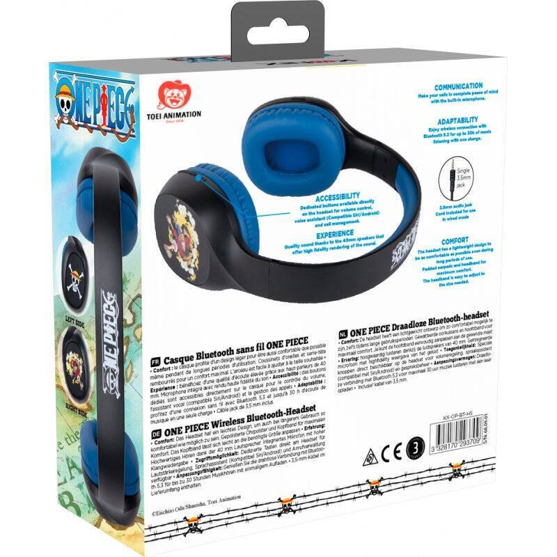 ONE PIECE - Casque Bluetooth - Bleu & Noir