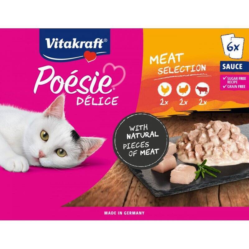 Vitakraft - Poésie® Délice multipack, variant with meat 6x85gr