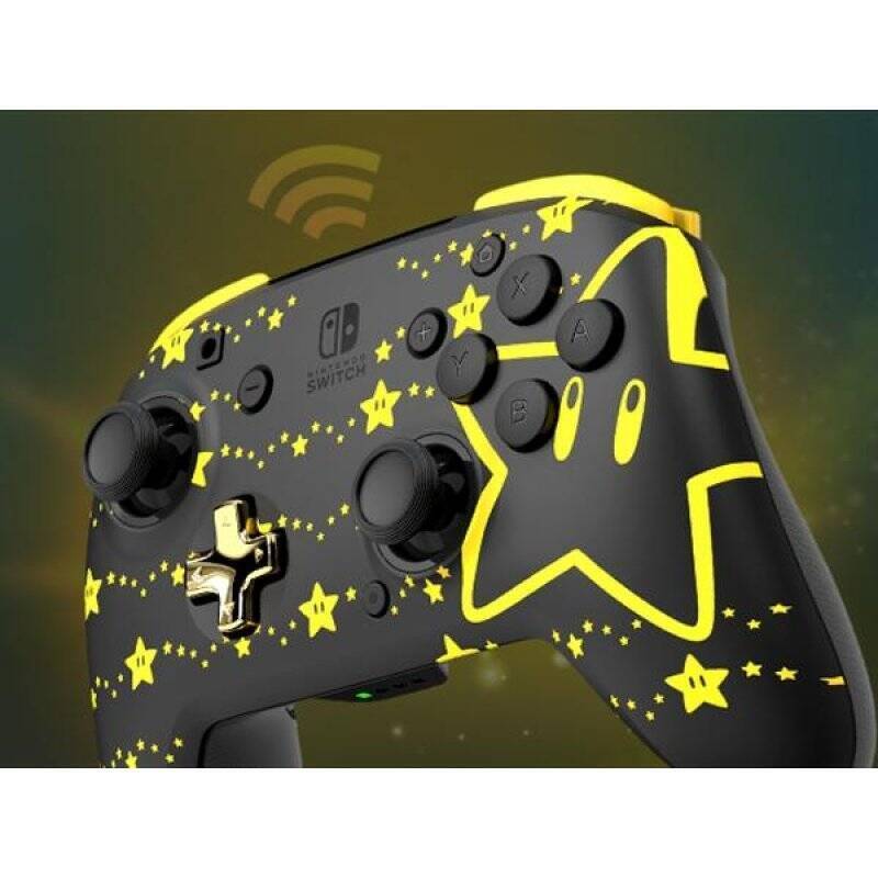 Official Wireless Deluxe Controller Glow Super Star - Nintendo Switch