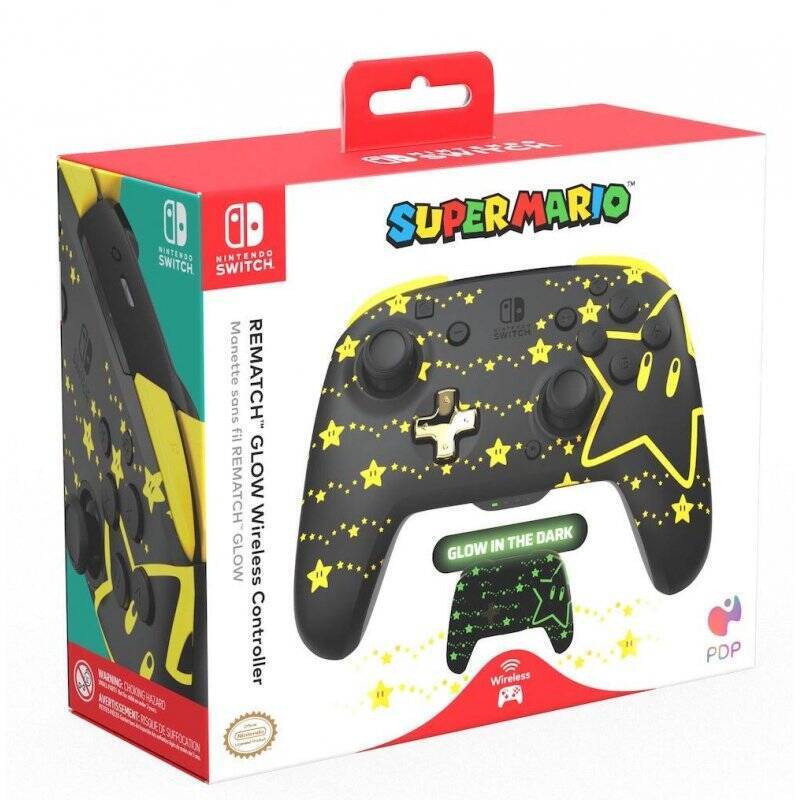 Official Wireless Deluxe Controller Glow Super Star - Nintendo Switch