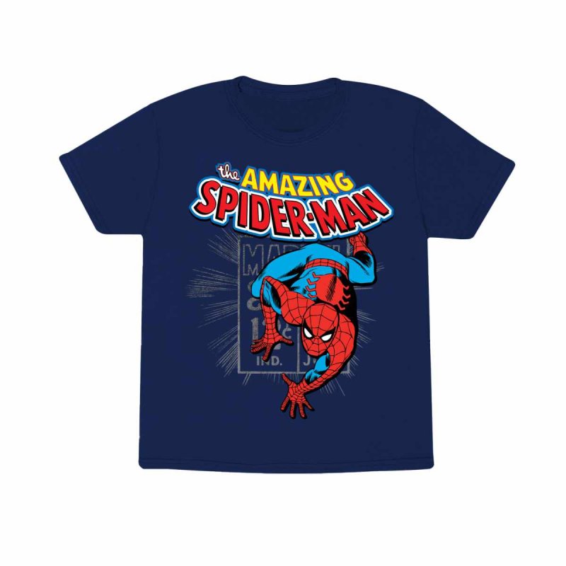 Marvel - T-shirt Enfant Bleu Marine The Amazing Spider-Man- 7-8 ans