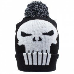 Marvel - Bonnet à pompon Noir Logo Crâne de Punisher