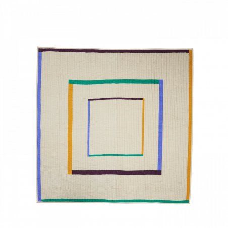 Hübsch - Twist Bedspread Square 260x260 Sand/Multicolour