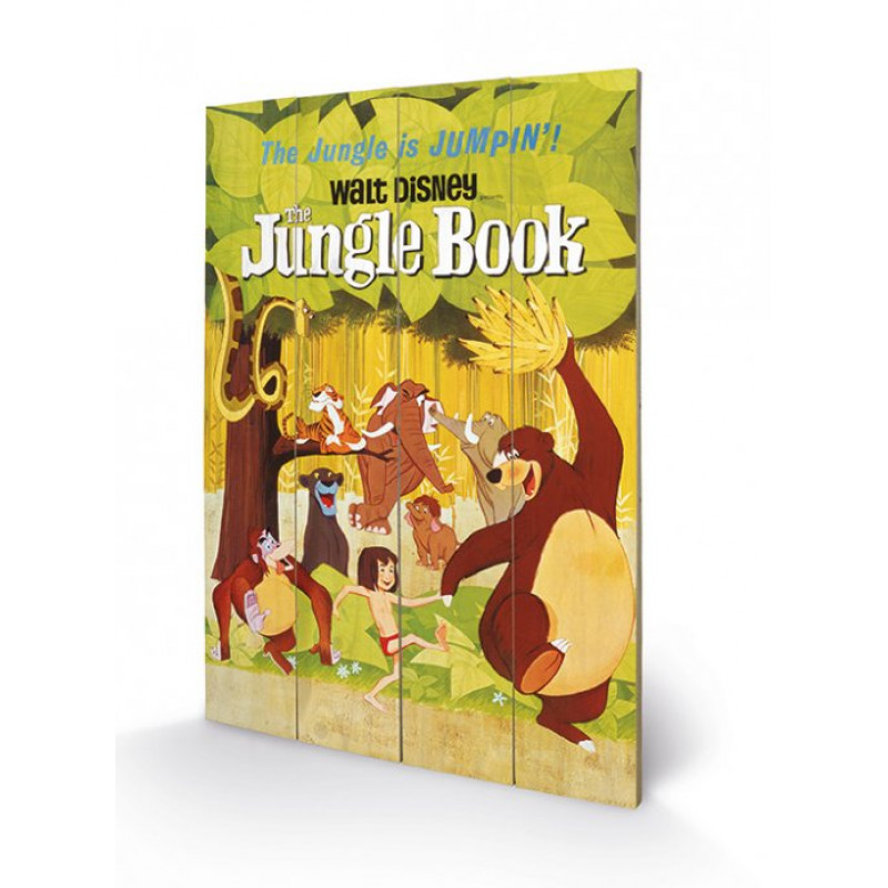 DISNEY - The Jungle Book Jumping - Impression sur bois 40x59cm