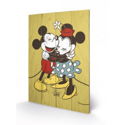 DISNEY - Mickey & Minnie Mouse True Love - Impression sur bois 40x59cm
