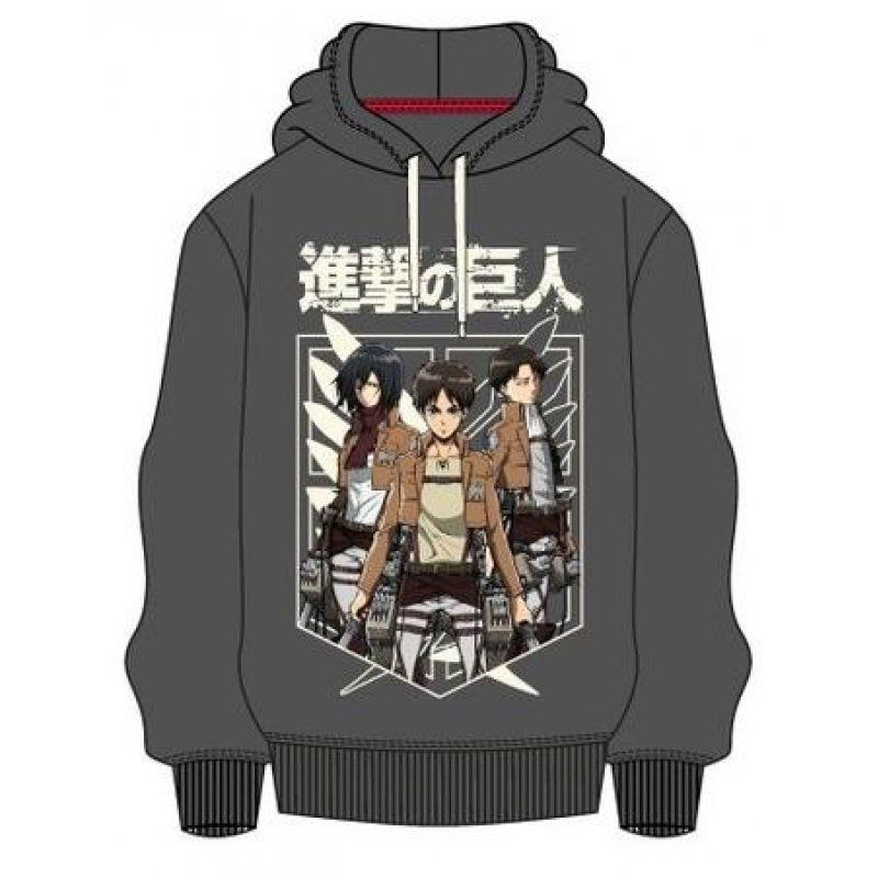 ATTACK ON TITAN - Sweat Capuche TRIO Grey (XL)