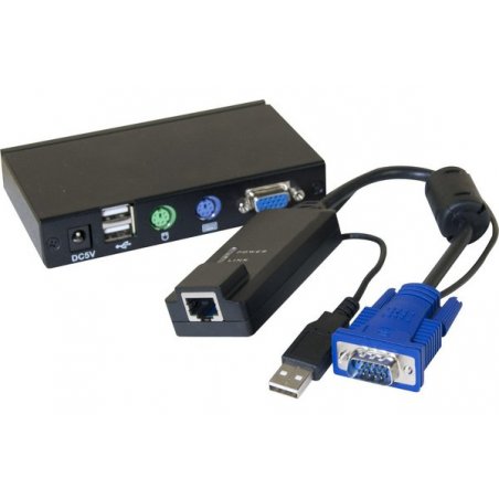 Dexlan kvm extender over CAT5 vga/usb 100M