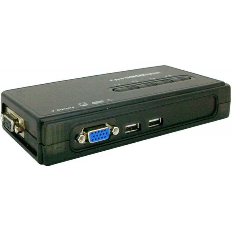 USB Pocket KVM with removable Cables- 4 Ports
