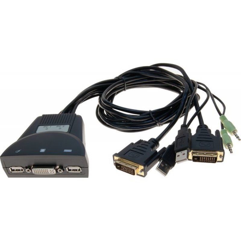 2 PORT DVI/USB/AUDIO KVM SWITCH IN CABLE