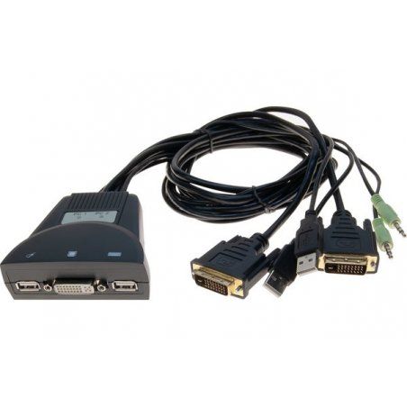 2 PORT DVI/USB/AUDIO KVM SWITCH IN CABLE