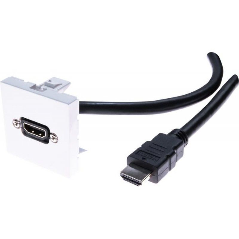 French wallplate 45x45 angled hdmi cable - 5m