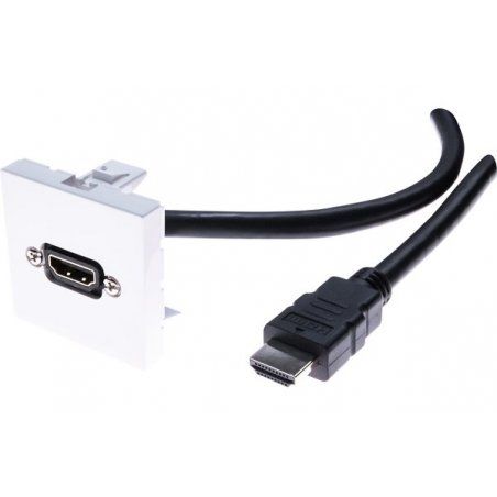 French wallplate 45x45 angled hdmi cable - 5m