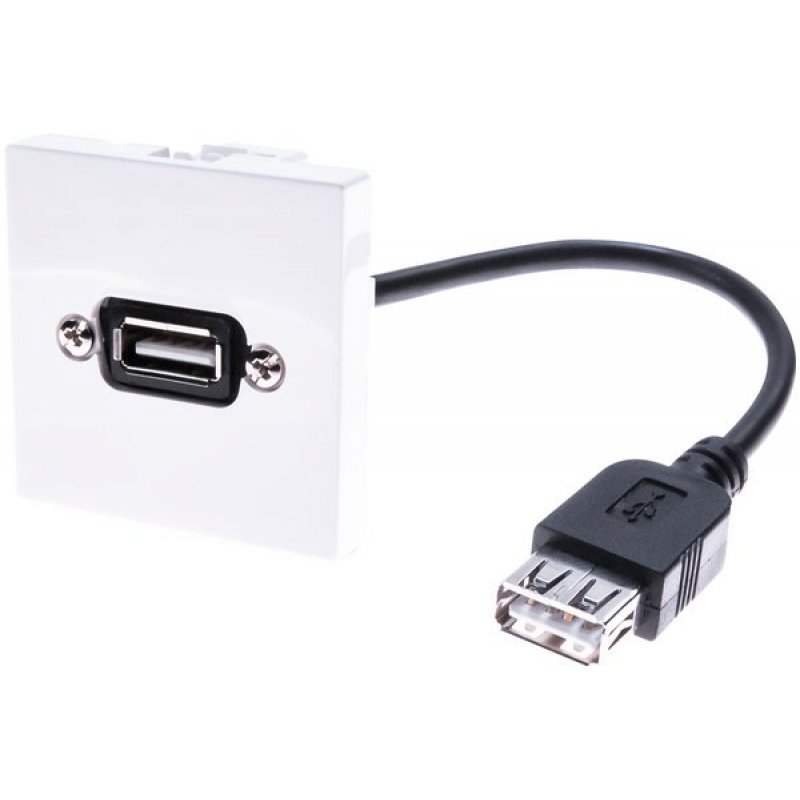 Usb a/a female to female angled outlet