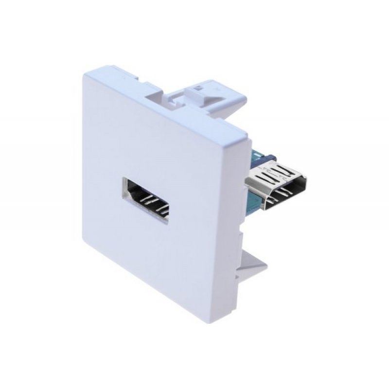 WALL PLATE 45x45  HDMI with angled PCB  F/F