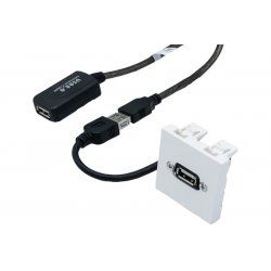 Usb a/a female to female angled outlet