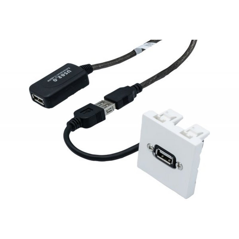 Usb a/a female to female angled outlet